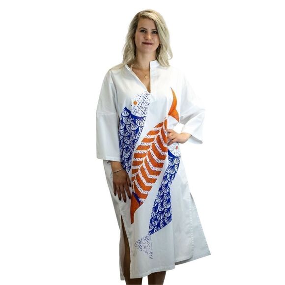Cupcake International V-Neck, 3/4 Sleeve Dress Vacation/Beach size M NWT$109 - Picture 1 of 7